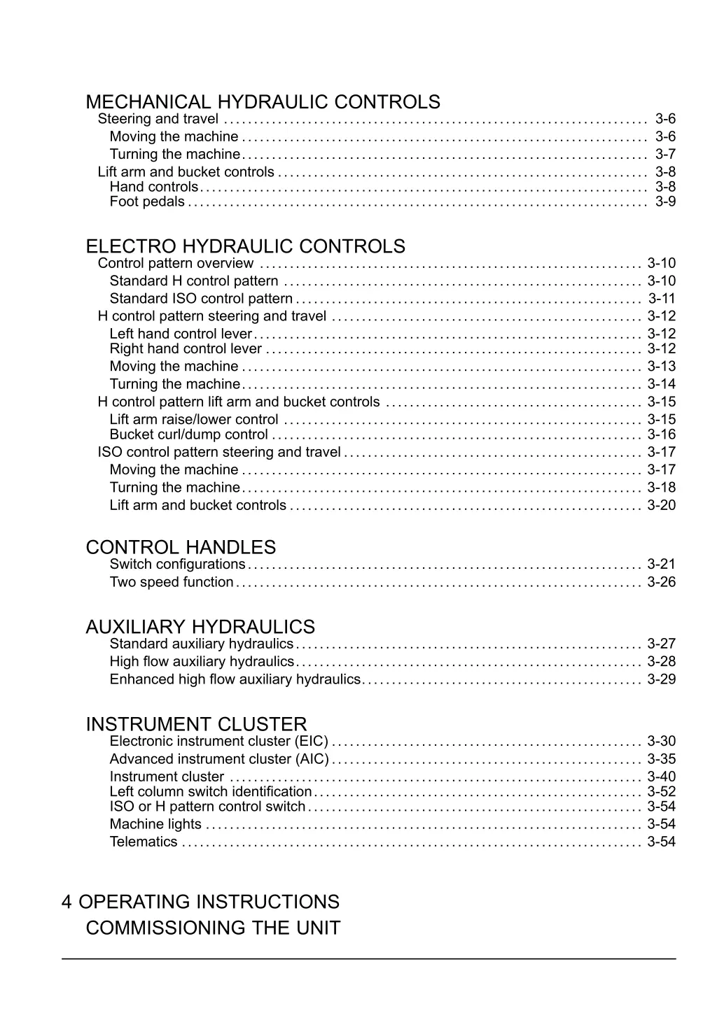 mechanical hydraulic controls steering and travel