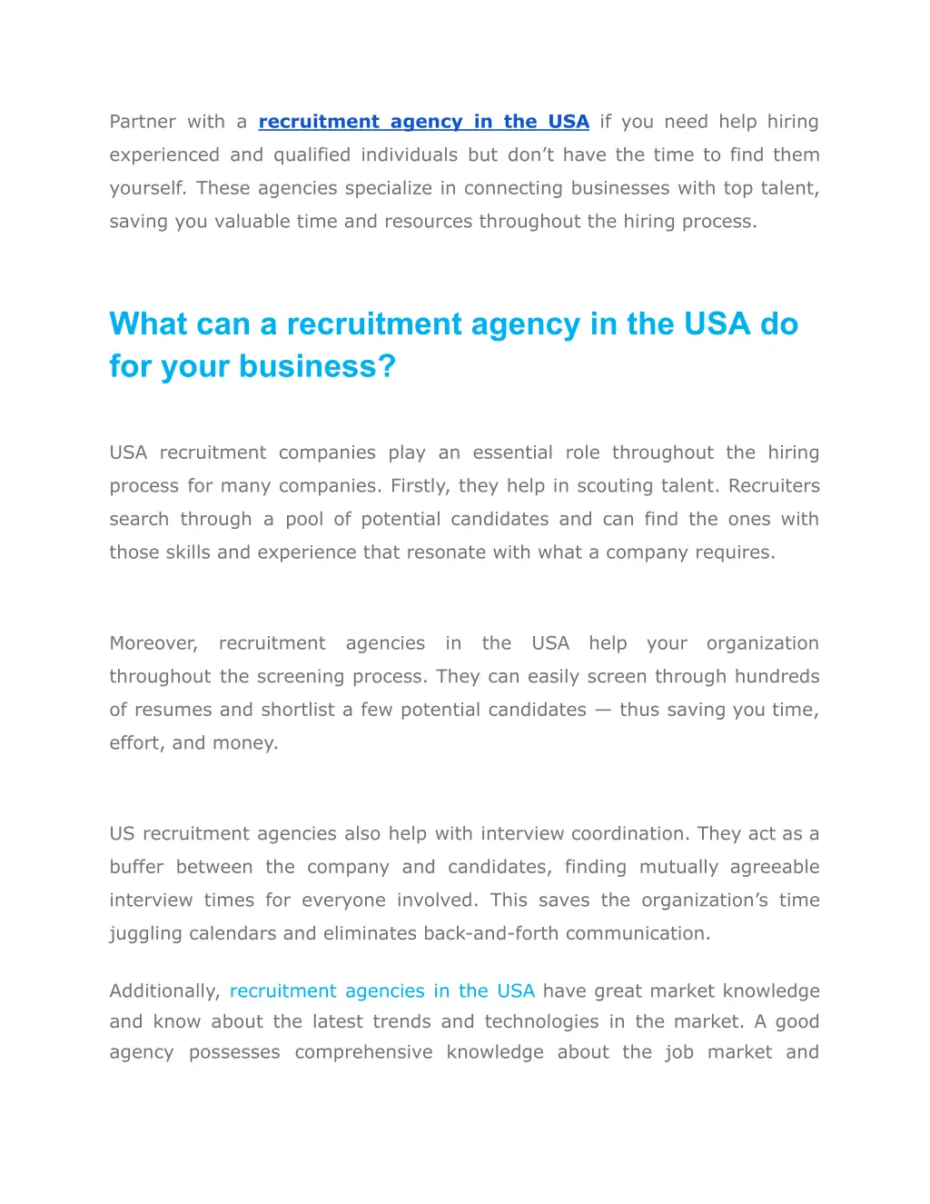 partner with a recruitment agency