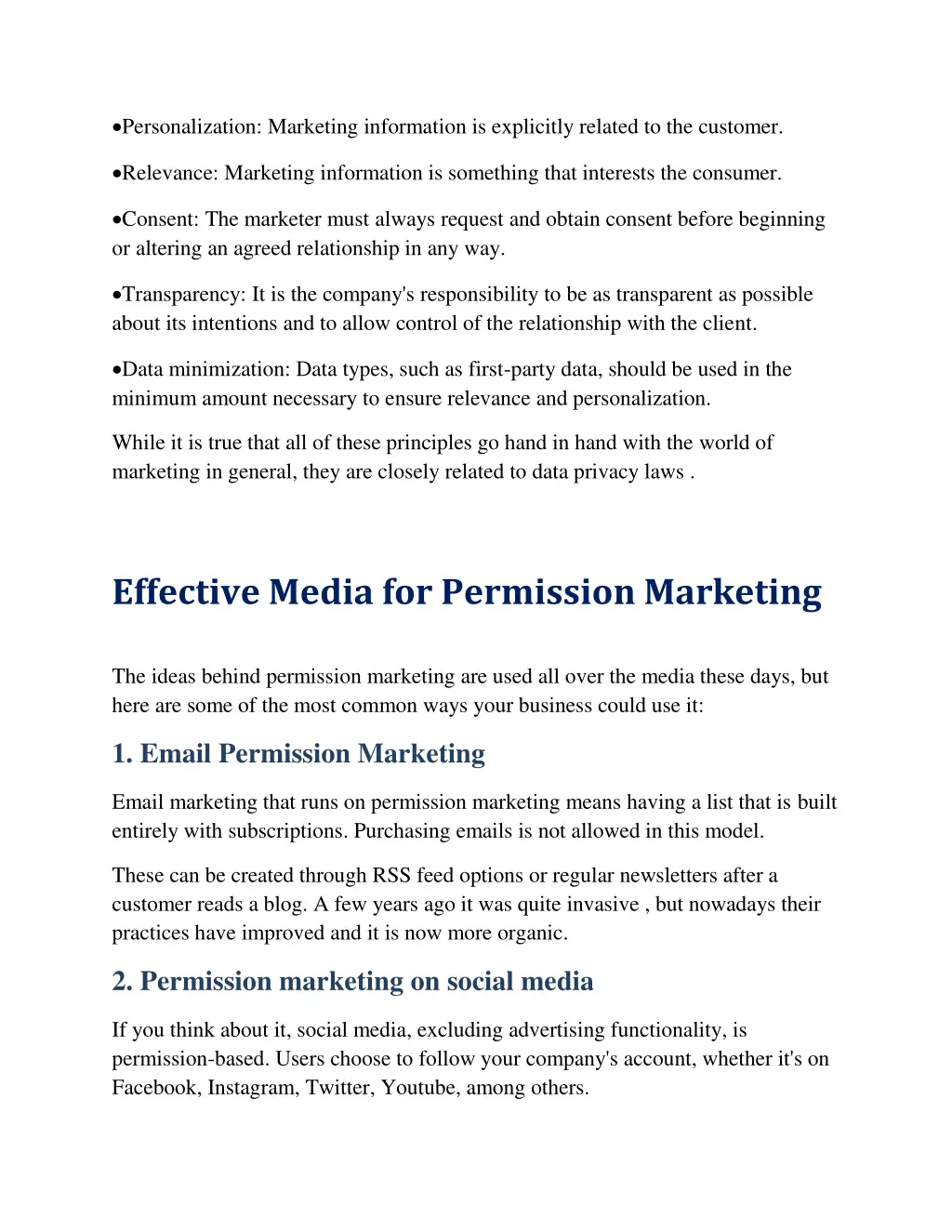 personalization marketing information