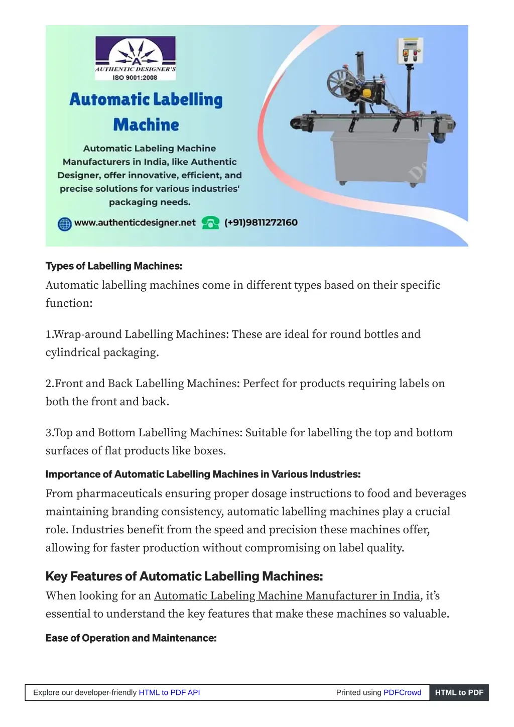 types of labelling machines