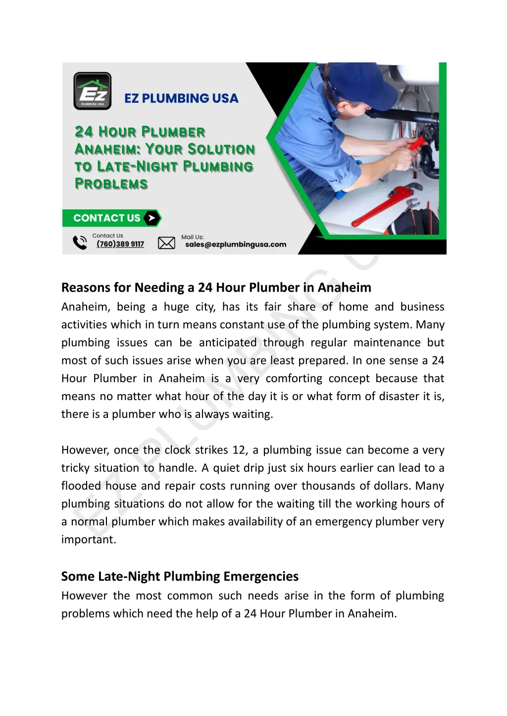 ez plumbing usa important