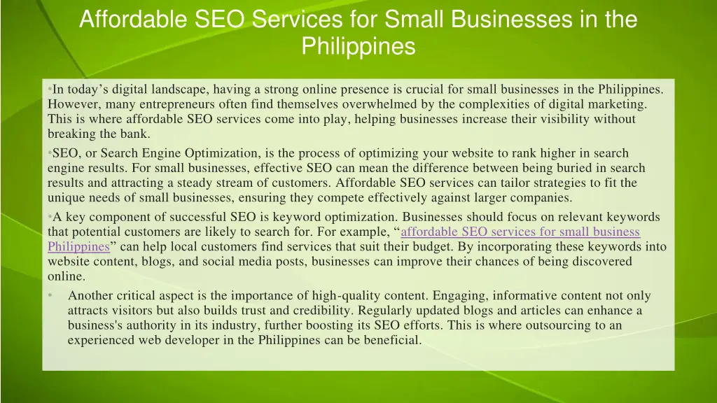 affordable seo services for small businesses