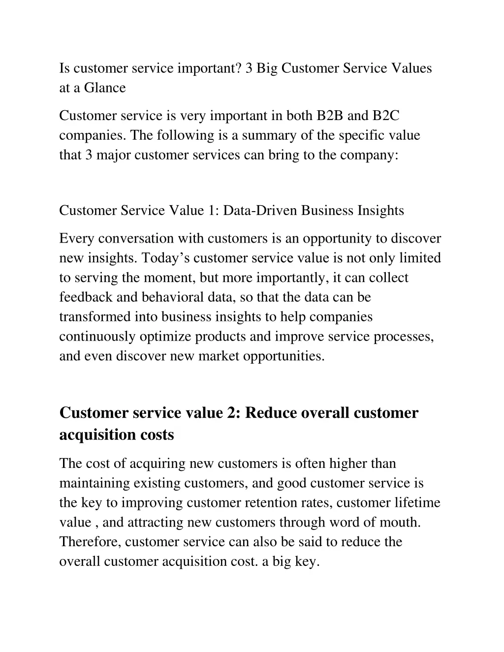 is customer service important 3 big customer