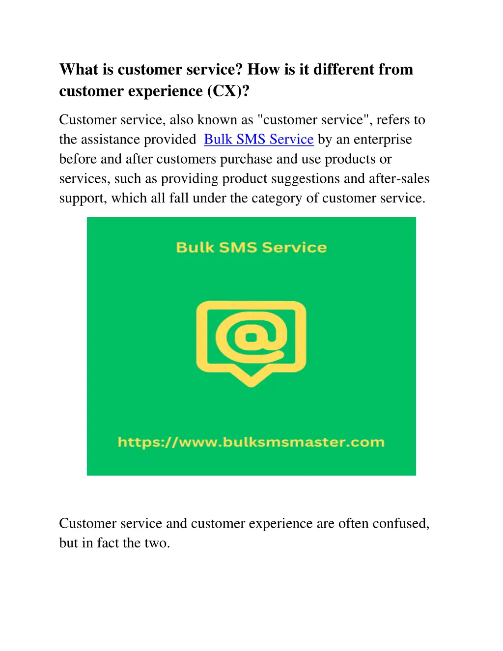 what is customer service how is it different from
