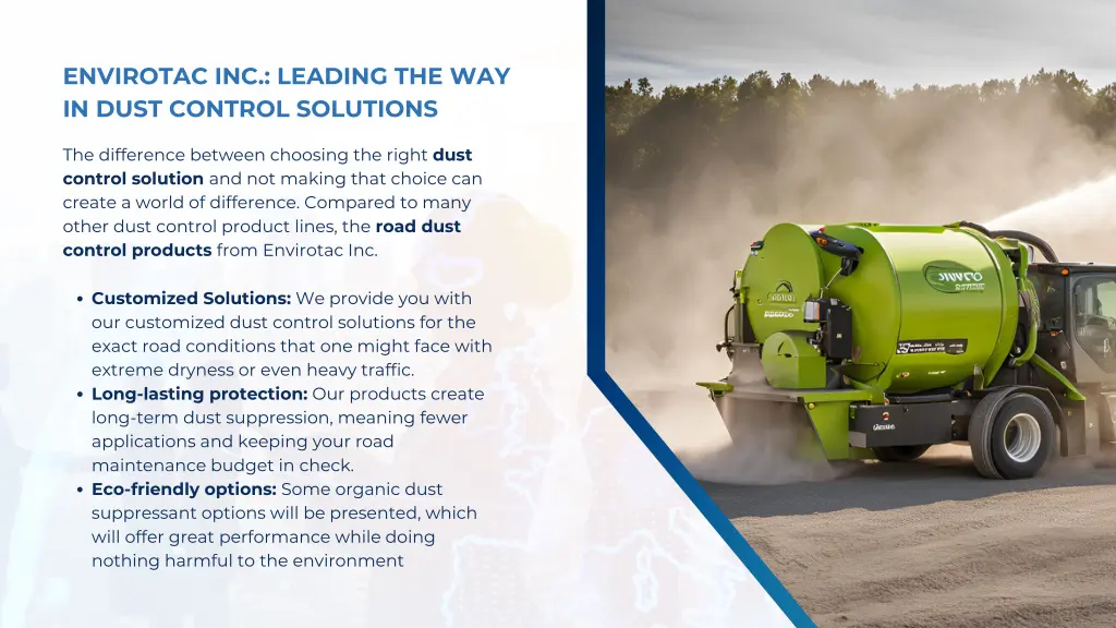 envirotac inc leading the way in dust control