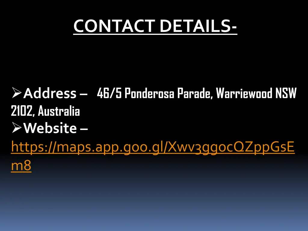 contact details