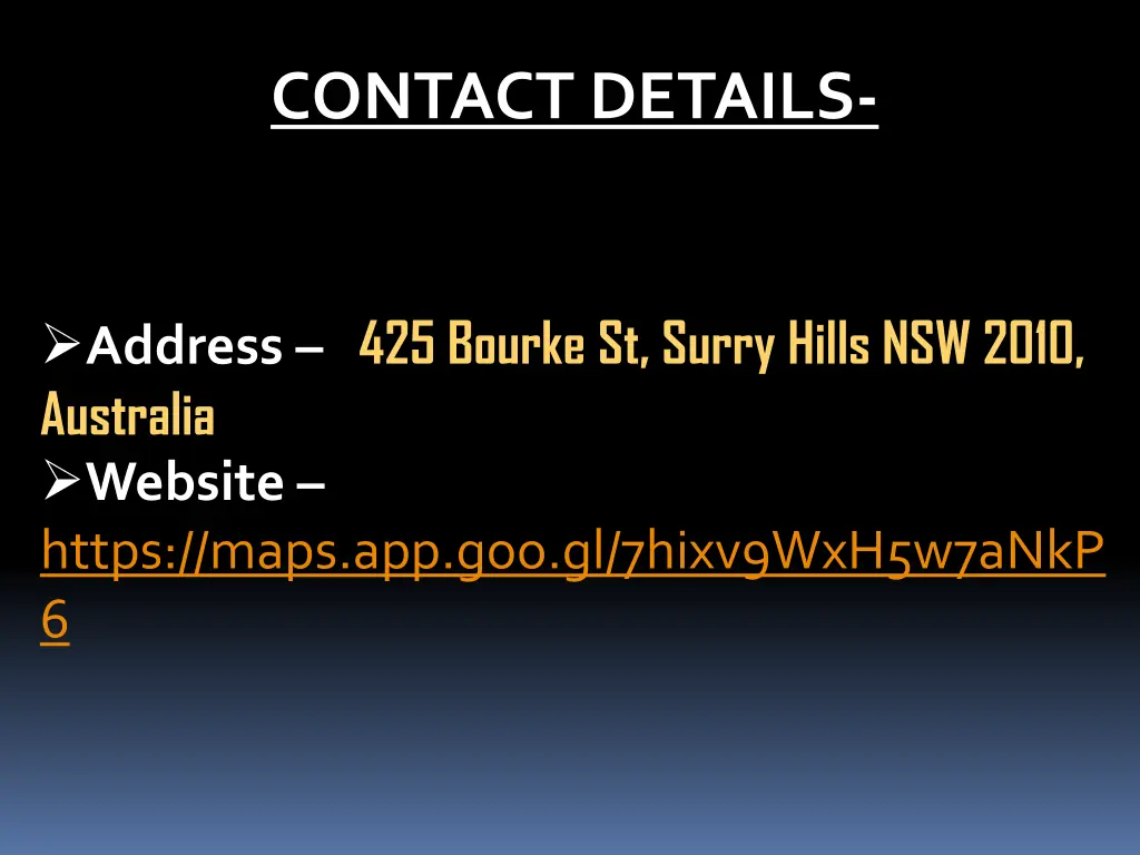 contact details