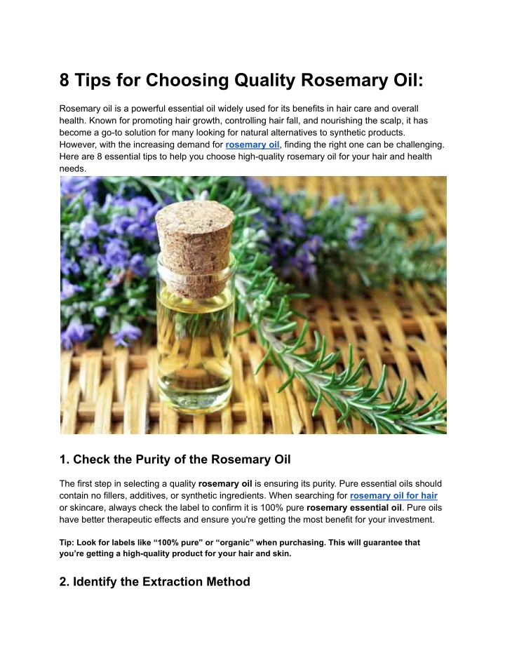 8 tips for choosing quality rosemary oil