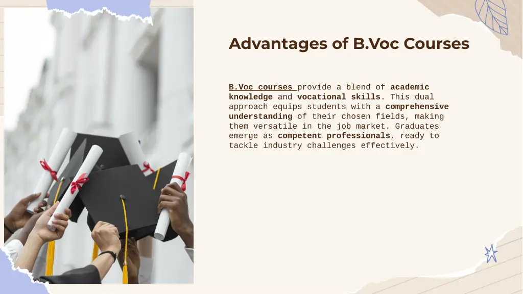 advantages of b voc courses