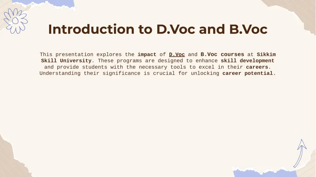 introduction to d voc and b voc