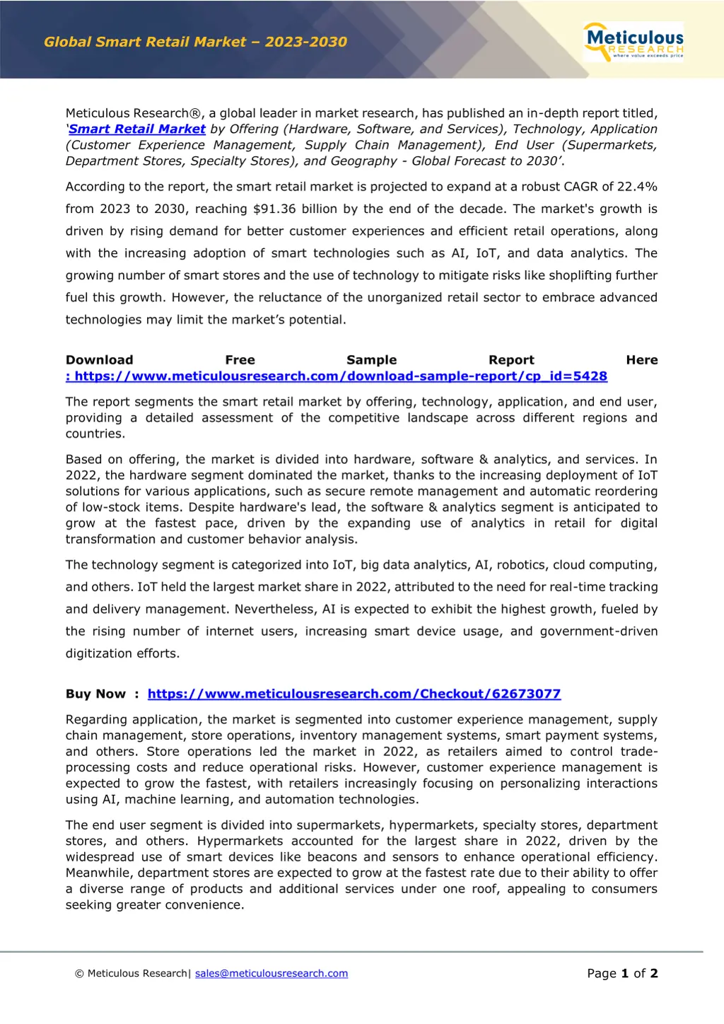 global smart retail market 2023 2030