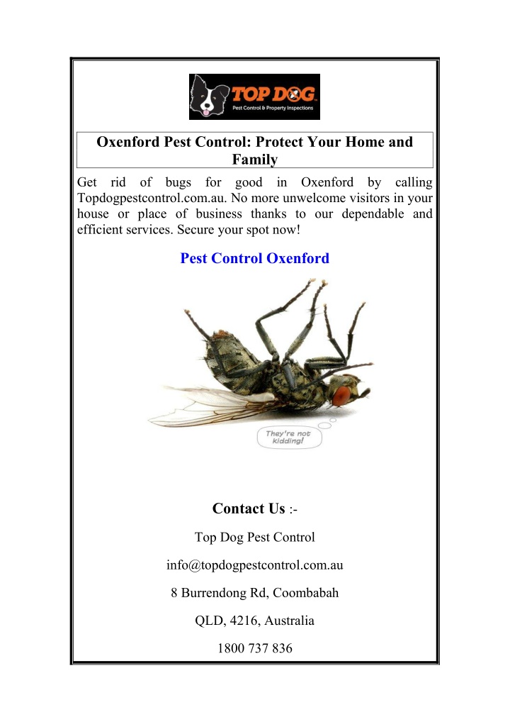 oxenford pest control protect your home