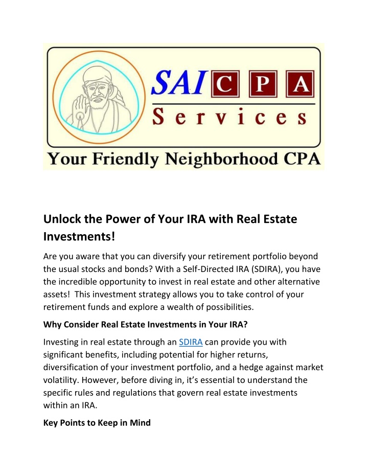 unlock the power of your ira with real estate