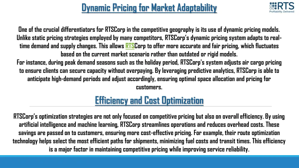 dynamic pricing for market adaptability