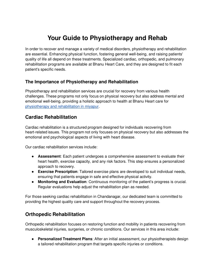 your guide to physiotherapy and rehab