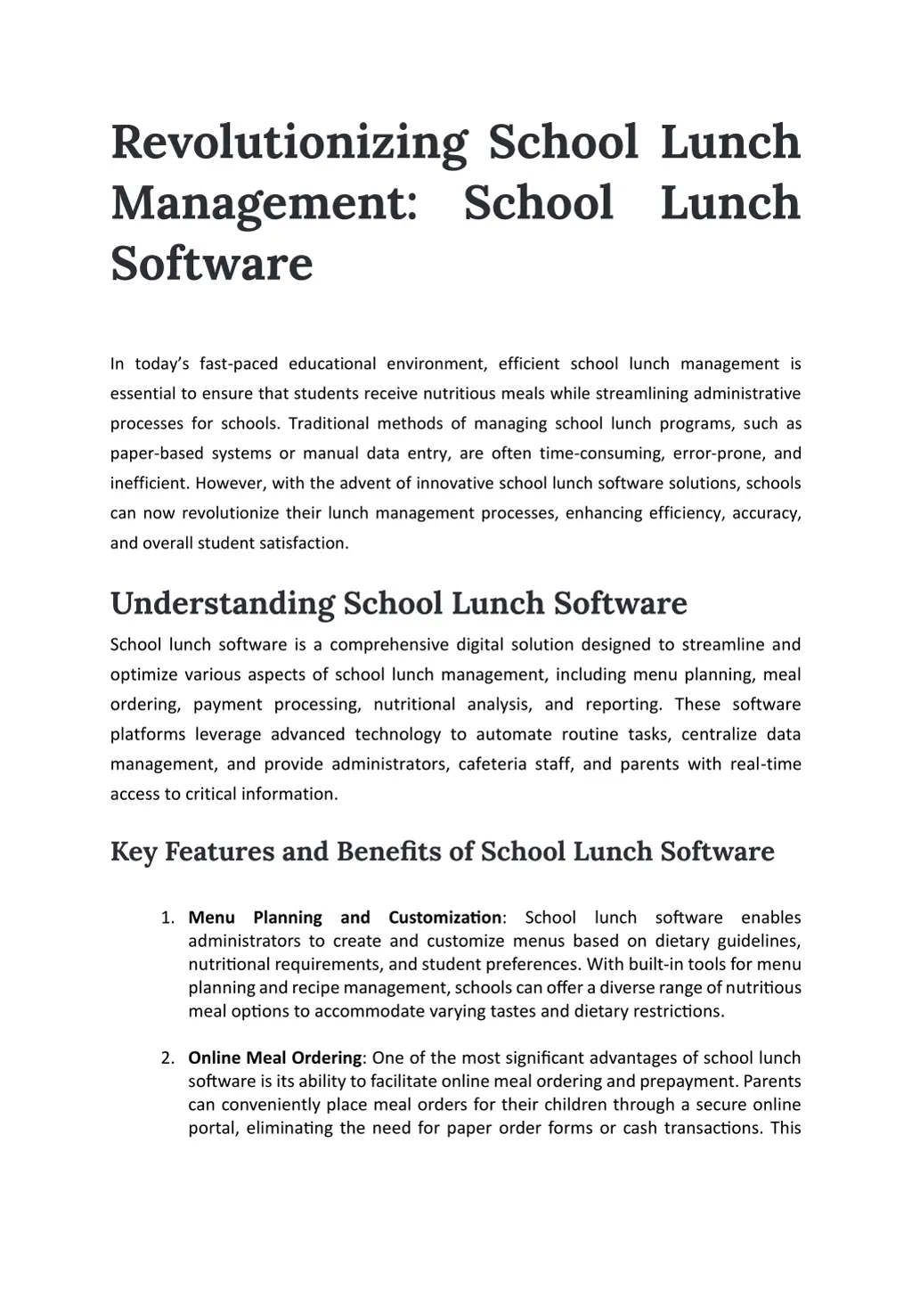 revolutionizing school lunch management school