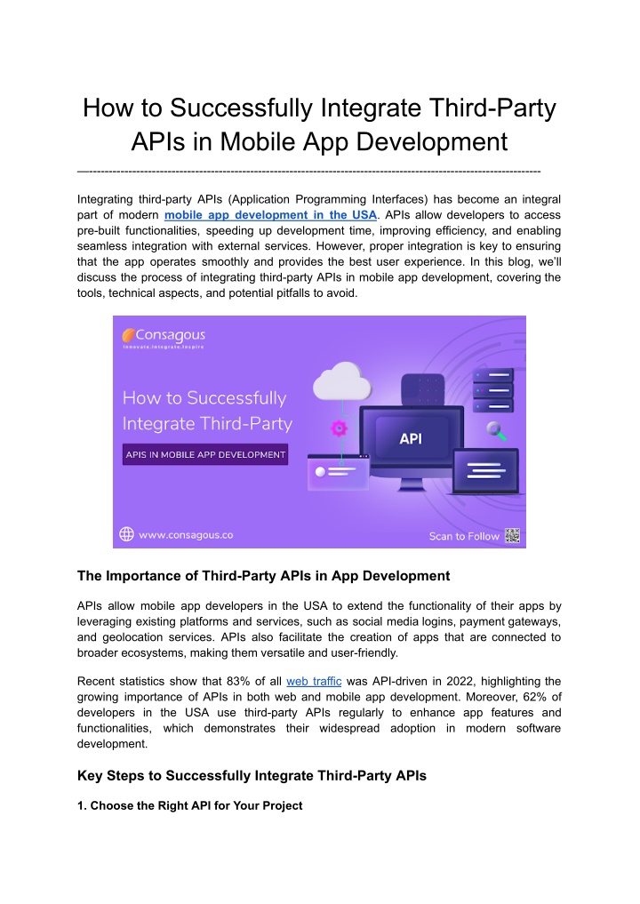 how to successfully integrate third party apis