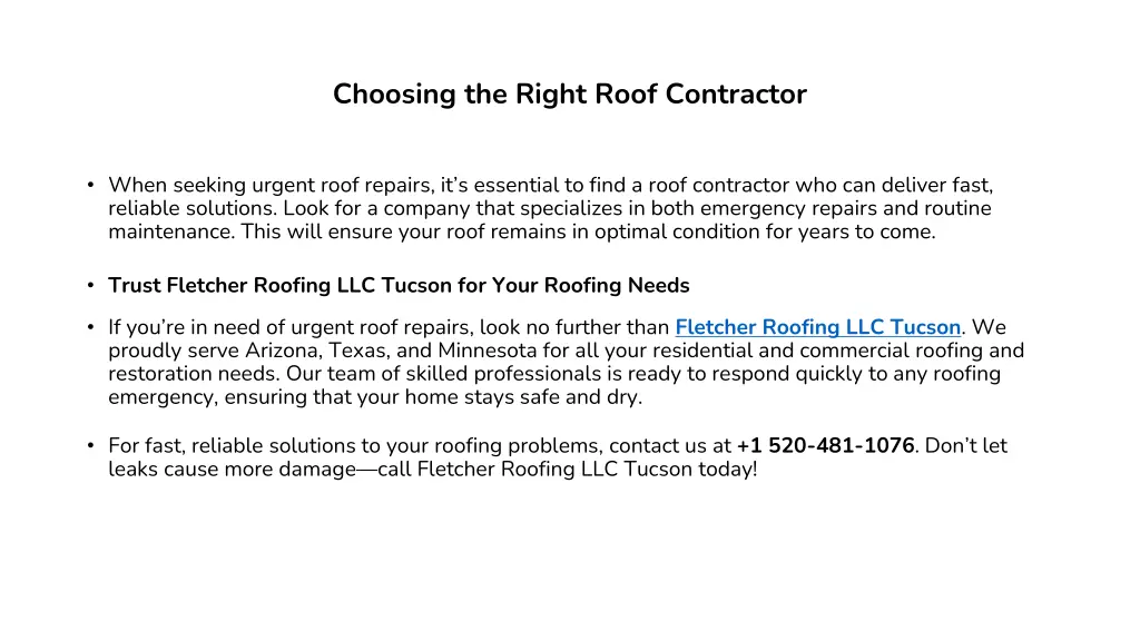 choosing the right roof contractor