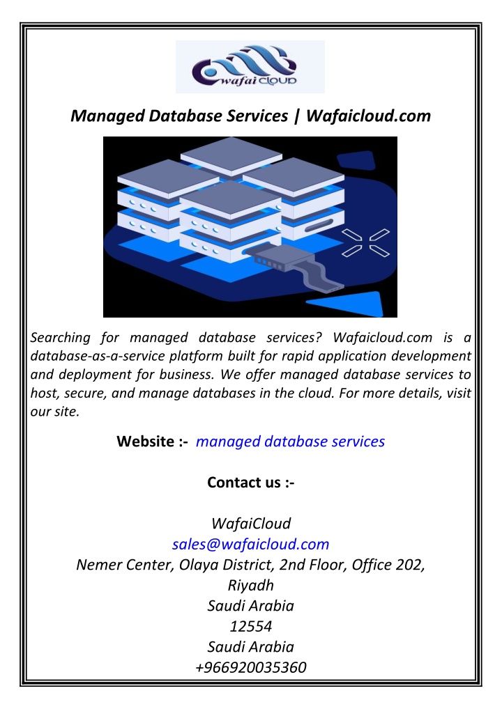 managed database services wafaicloud com