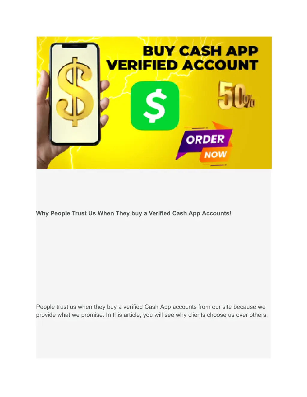 why people trust us when they buy a verified cash