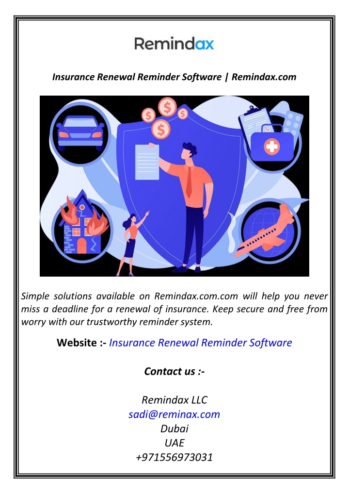 insurance renewal reminder software remindax com