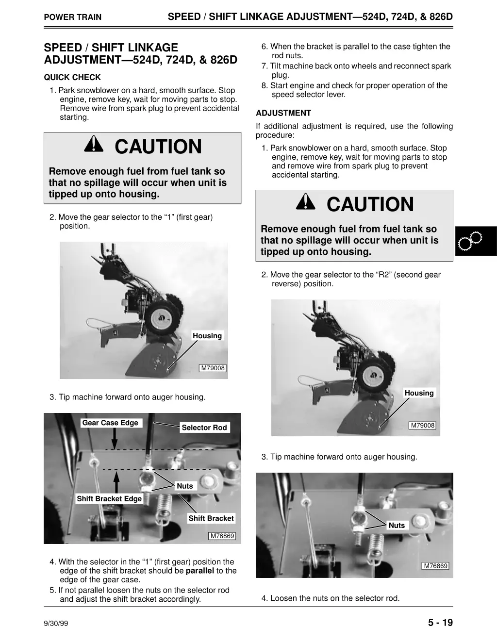 speed shift linkage adjustment 524d 724d 826d