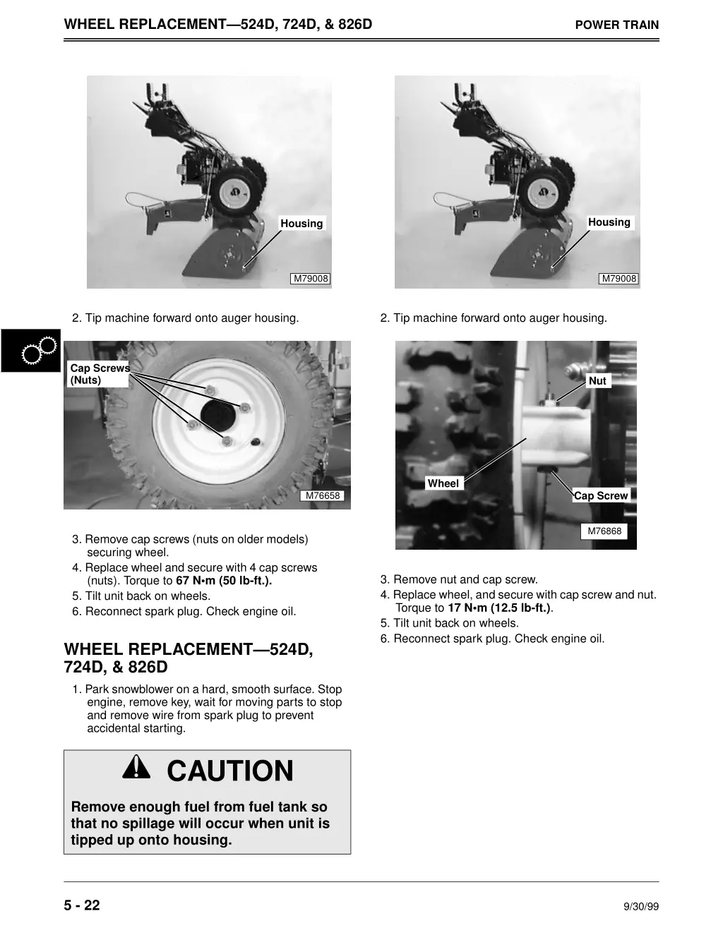 wheel replacement 524d 724d 826d