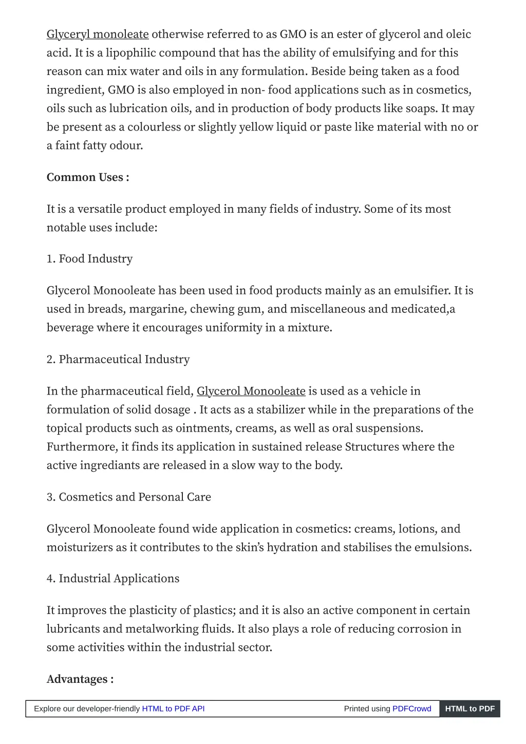 glyceryl monoleate otherwise referred