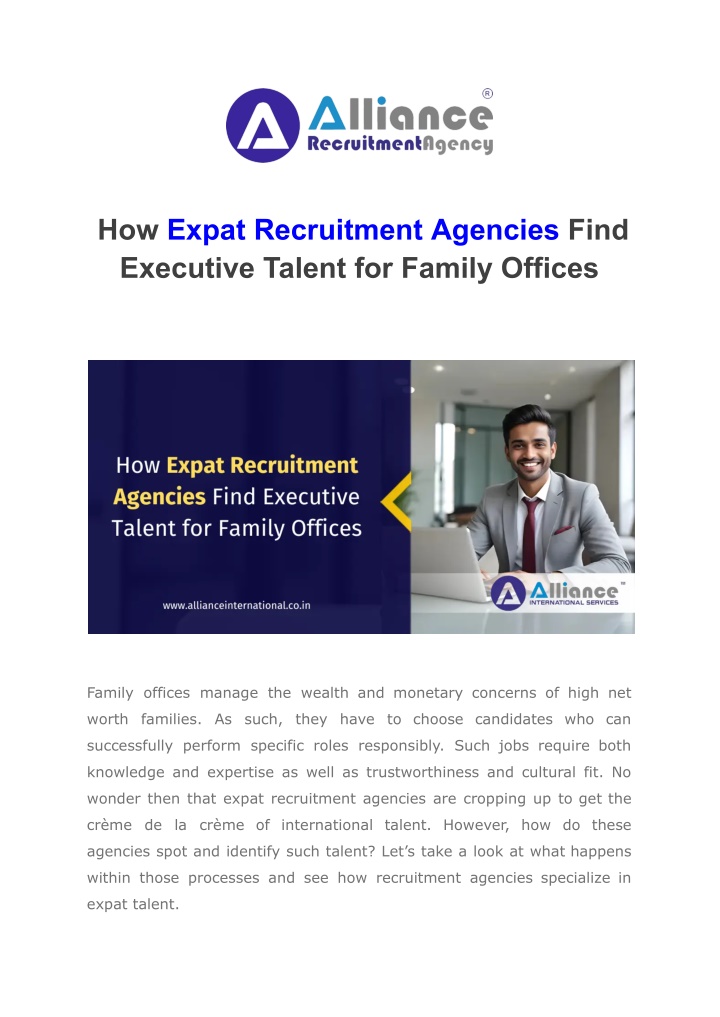 how expat recruitment agencies find executive