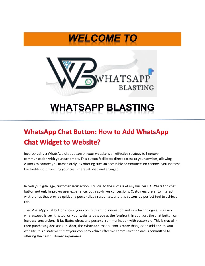 incorporating a whatsapp chat button on your