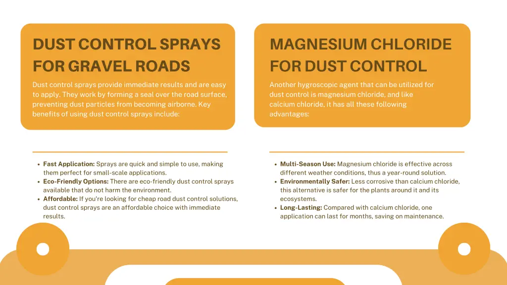 dust control sprays for gravel roads