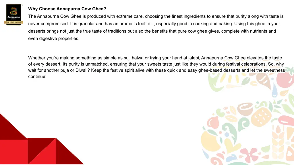 why choose annapurna cow ghee