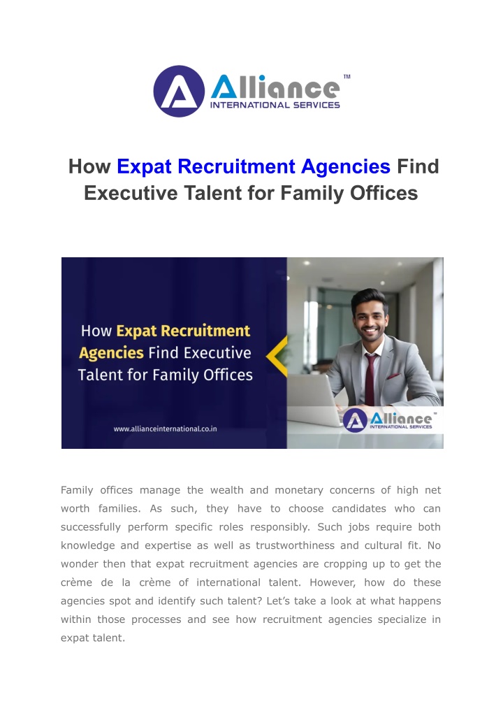 how expat recruitment agencies find executive