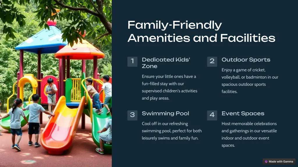 family friendly amenities and facilities