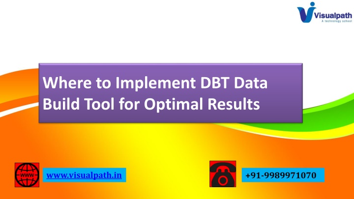 where to implement dbt data build tool