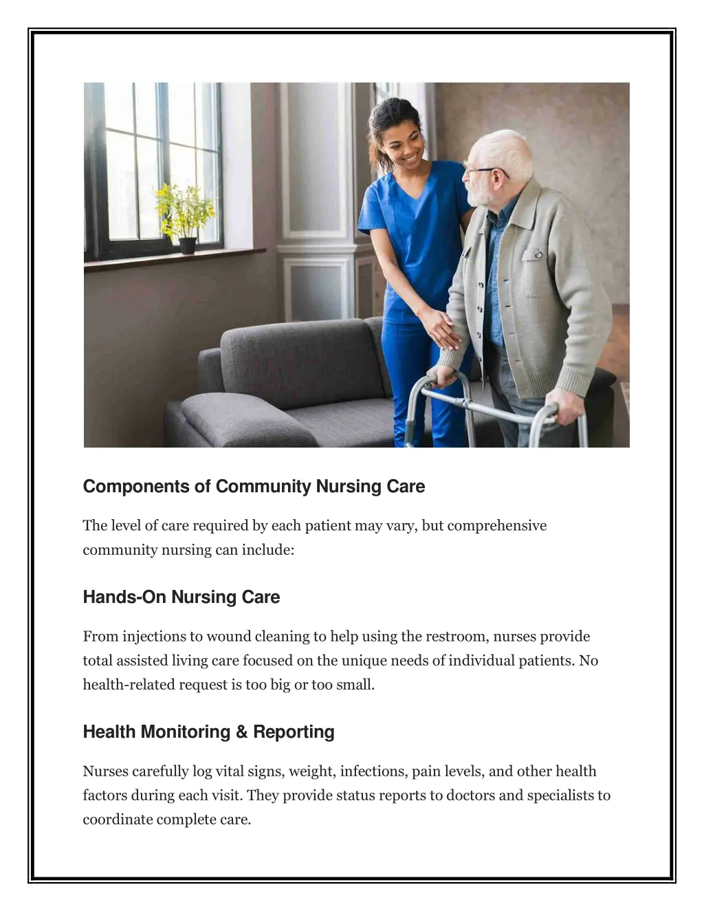 components of community nursing care