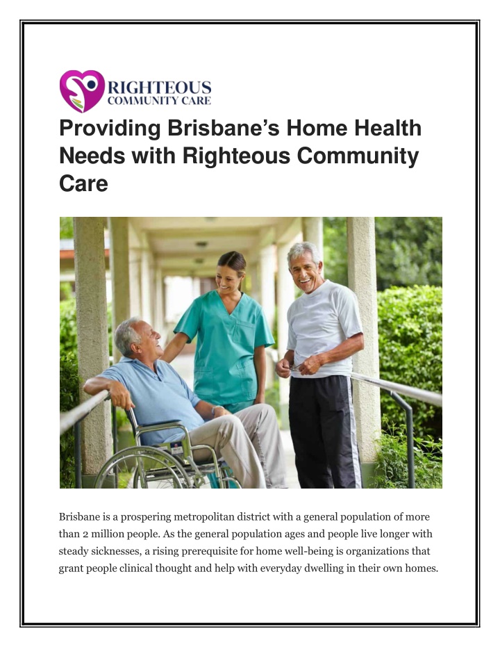 providing brisbane s home health needs with