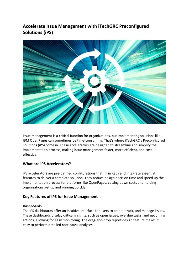 accelerate issue management with itechgrc