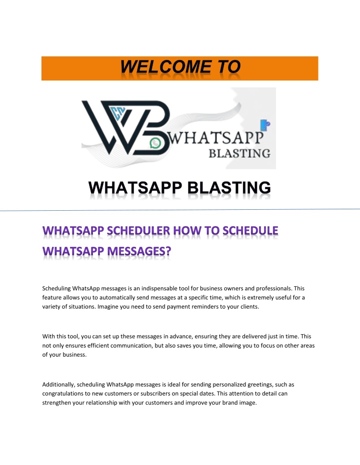 scheduling whatsapp messages is an indispensable