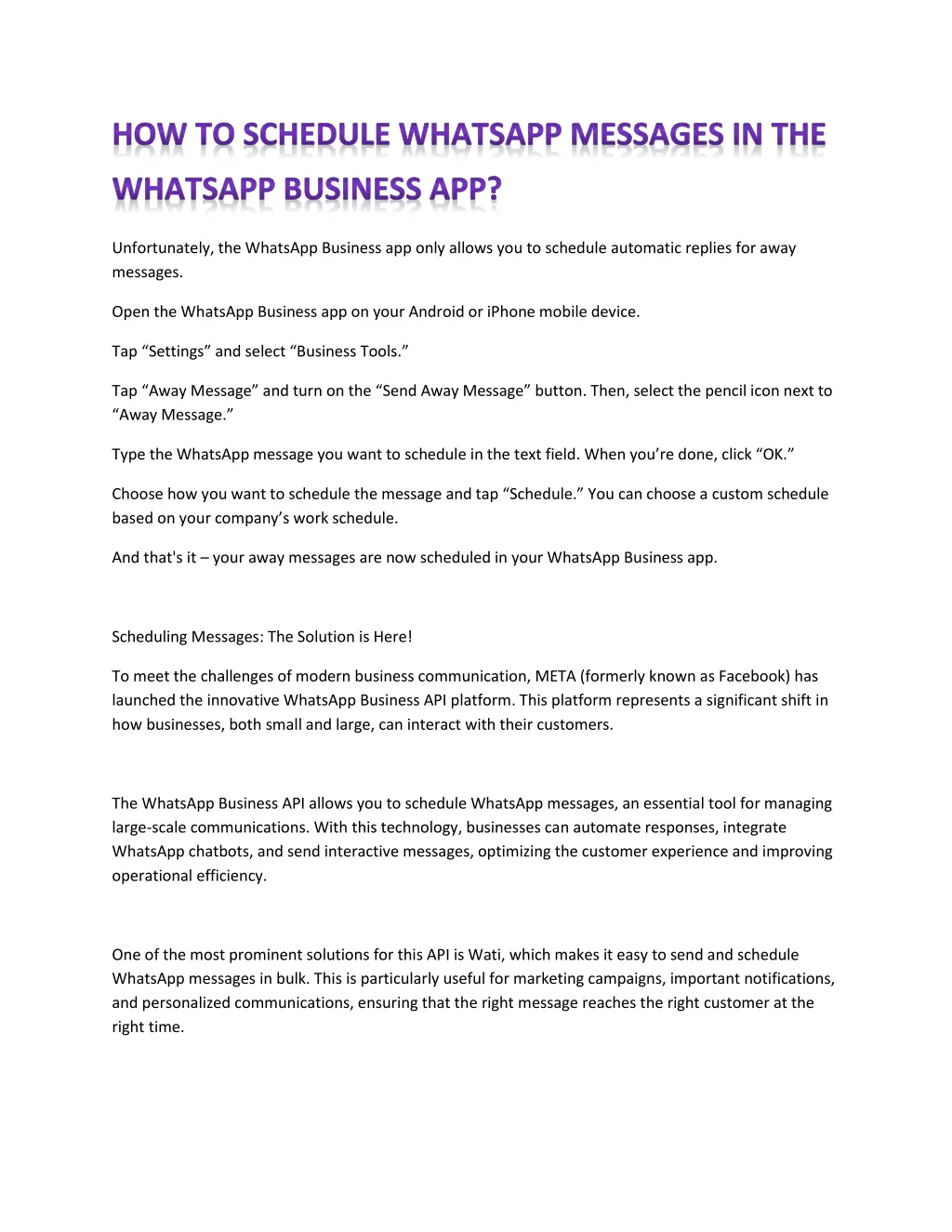 unfortunately the whatsapp business app only