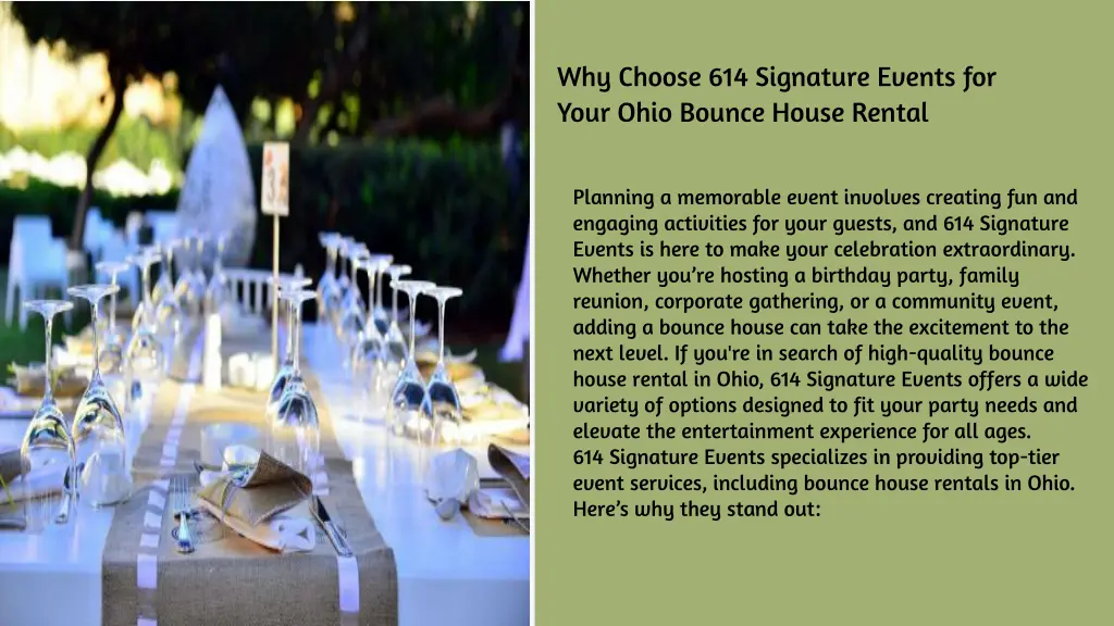 why choose 614 signature events for your ohio