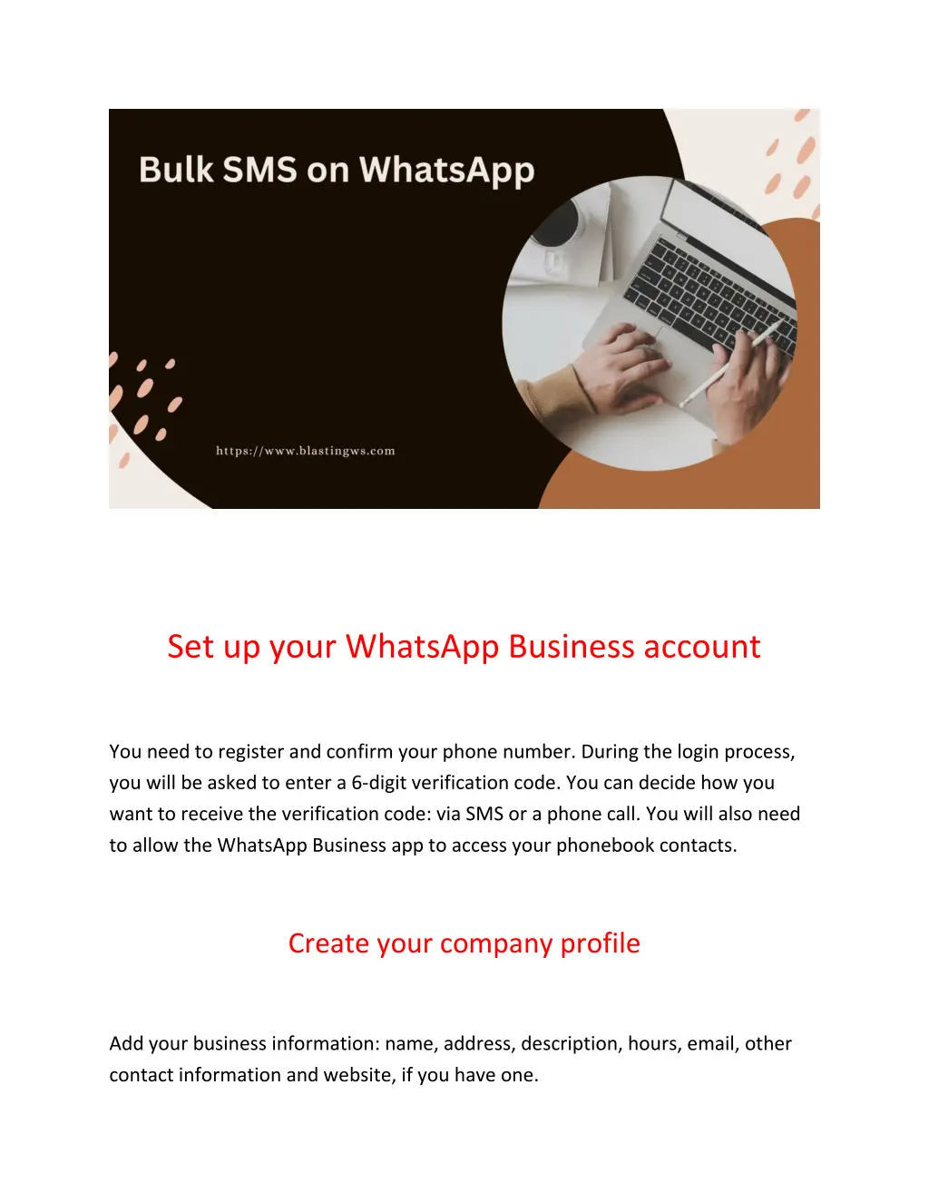 set up your whatsapp business account