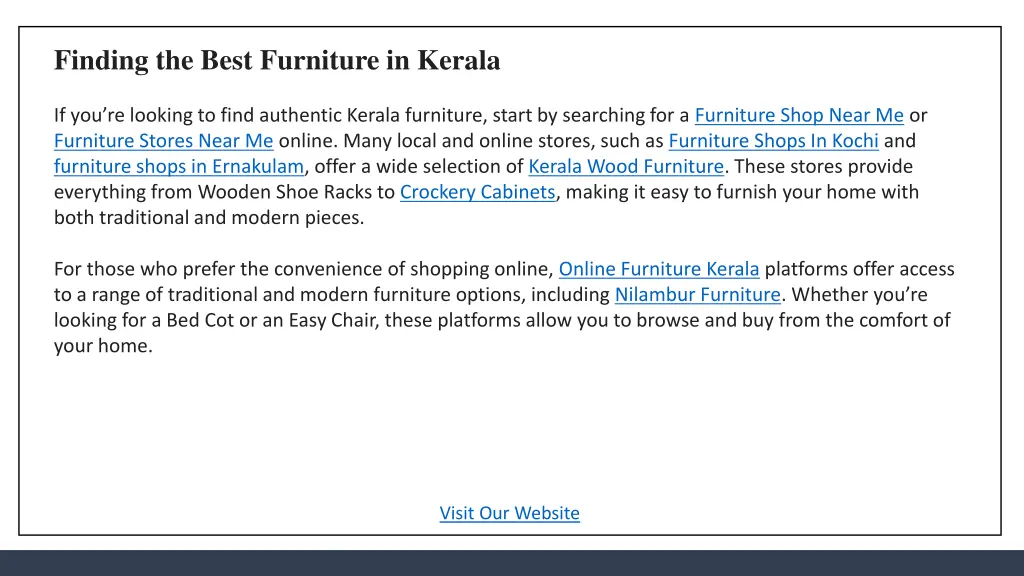 finding the best furniture in kerala