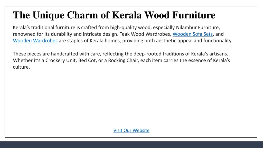 the unique charm of kerala wood furniture