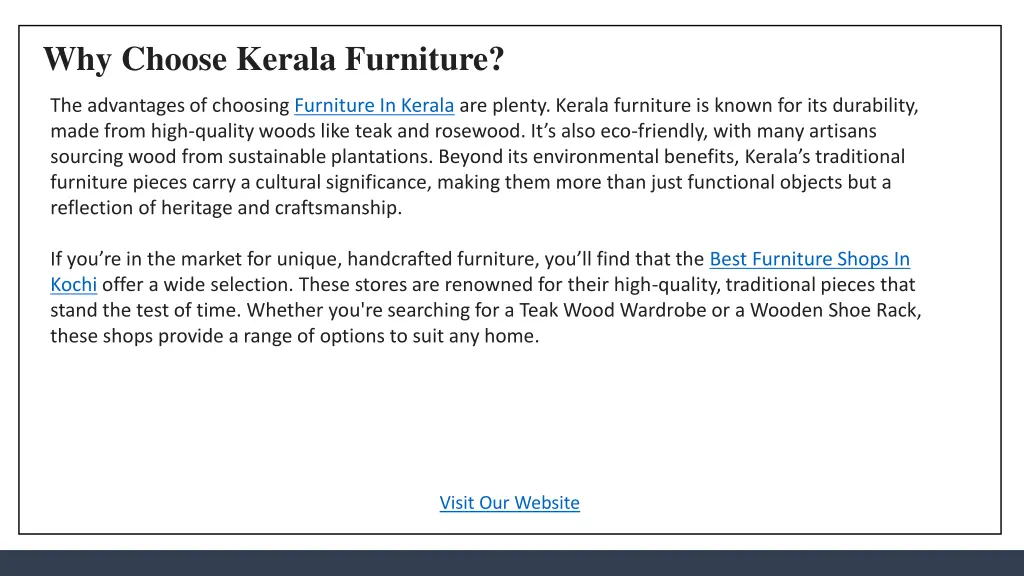 why choose kerala furniture