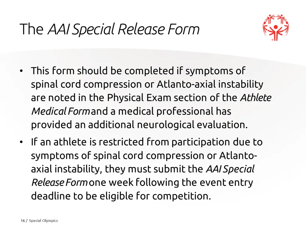 the aai special release form