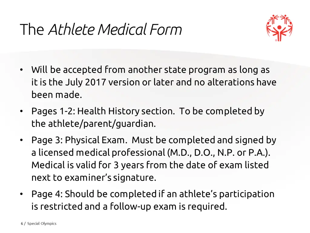the athlete medical form