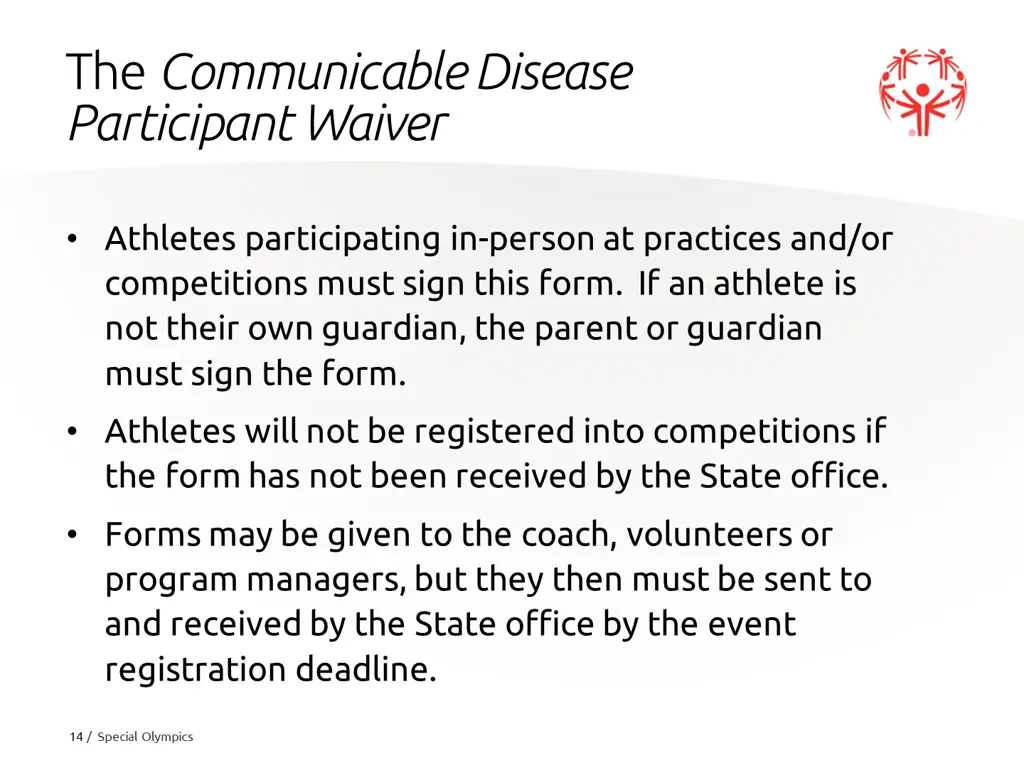 the communicable disease participant waiver