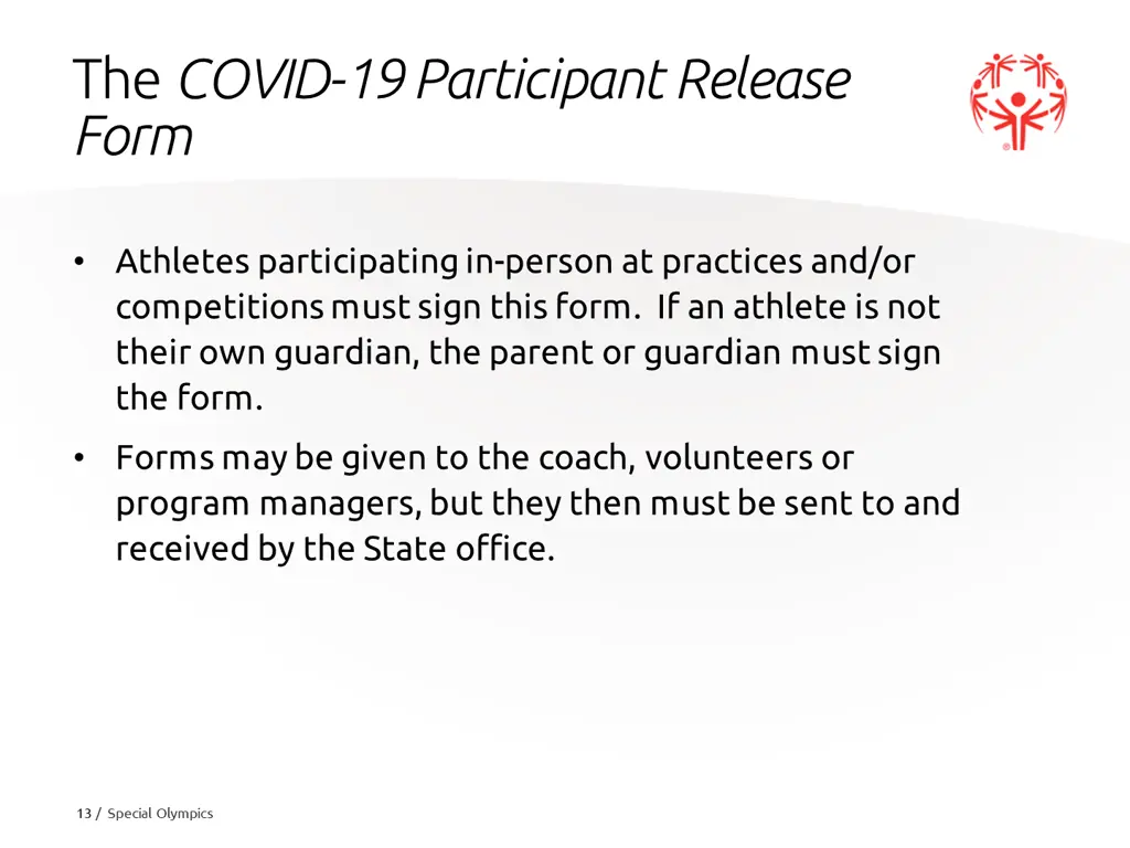 the covid 19 participant release form