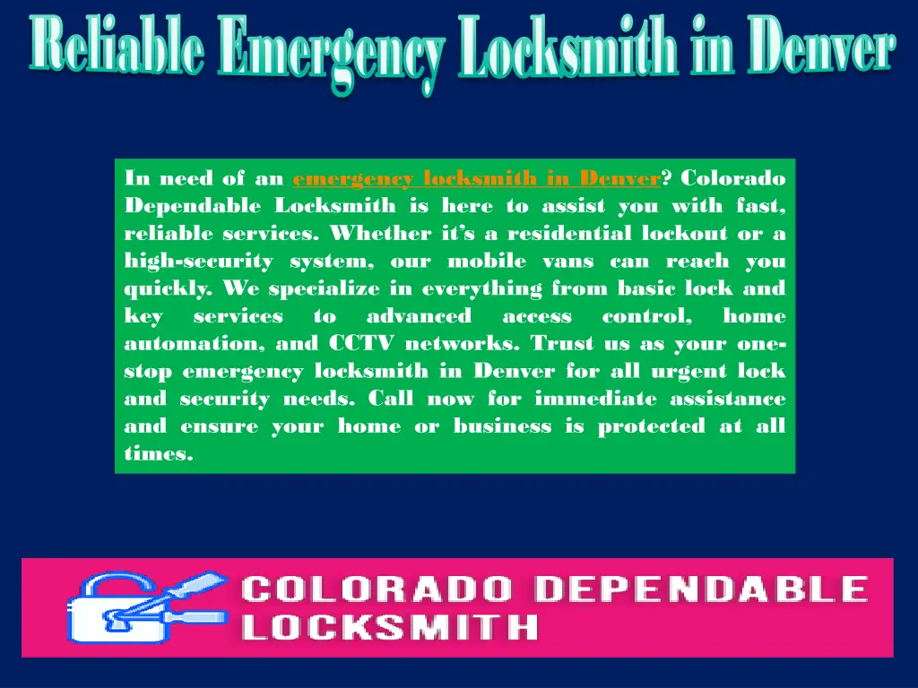 reliable emergency locksmith in denver reliable 3